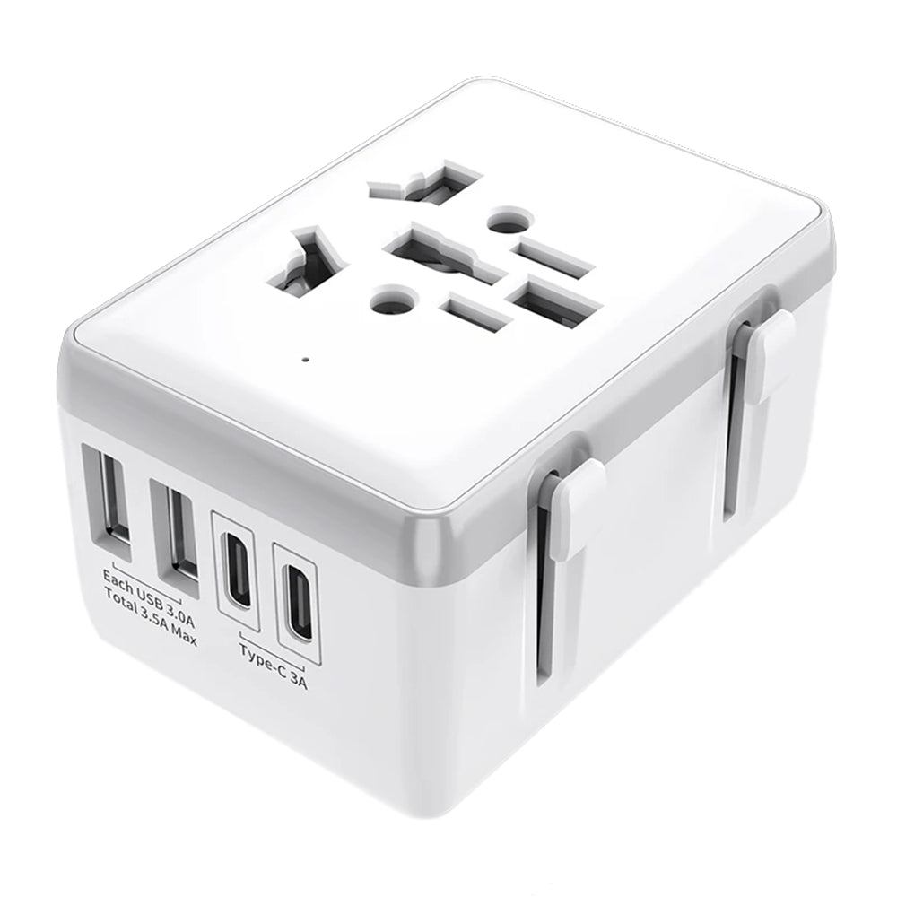 Punjač mreže Techsuit HHt204A Travel, 15W, 3A, 2 x USB-A - 2 x USB-C, Beli