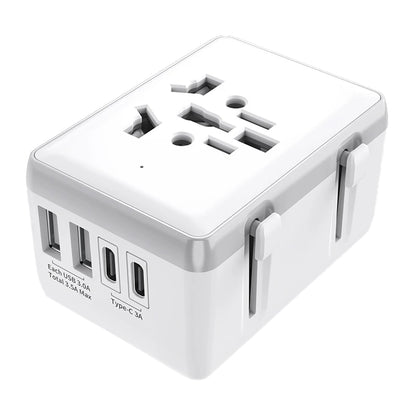 Punjač mreže Techsuit HHt204A Travel, 15W, 3A, 2 x USB-A - 2 x USB-C, Beli