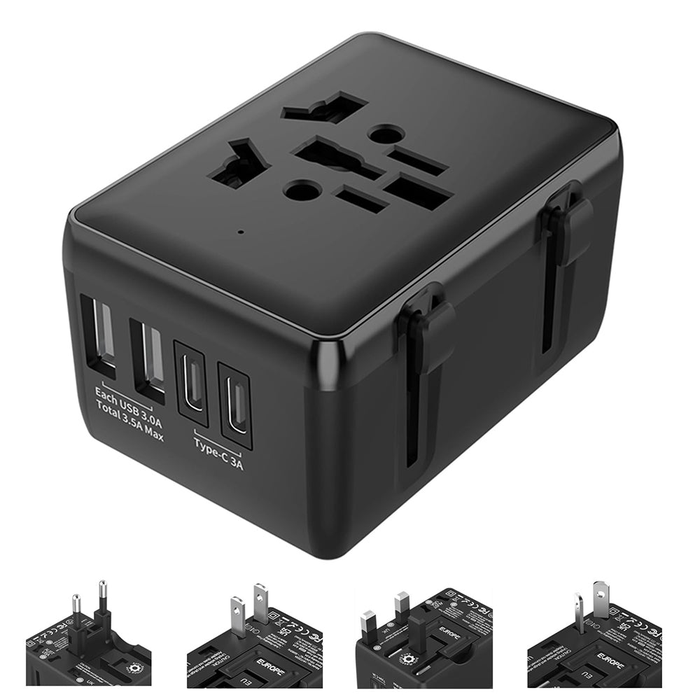 Punjač mreže Techsuit HHt204A Travel, 15W, 3A, 2 x USB-A - 2 x USB-C, Beli