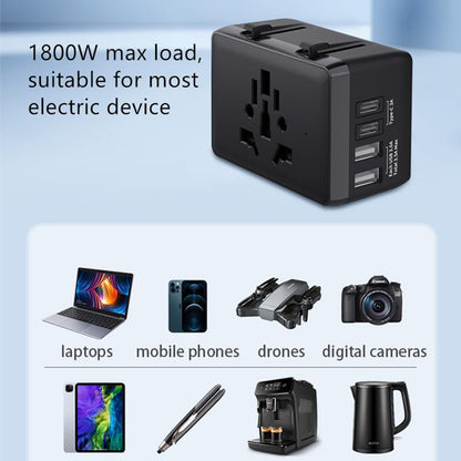 Punjač mreže Techsuit HHt204A Travel, 15W, 3A, 2 x USB-A - 2 x USB-C, Beli