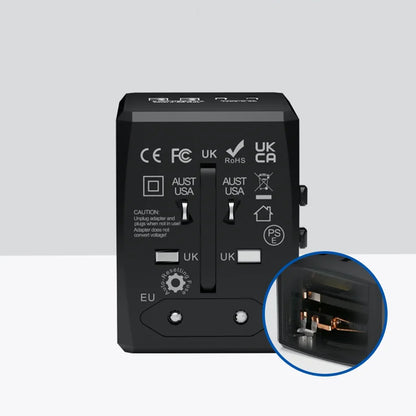 Punjač za mrežu Techsuit HHT904-B2 Travel, 20W, 3A, 2 x USB-A - 2 x USB-C, Crni