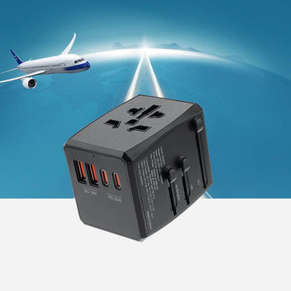 Punjač za mrežu Techsuit HHT904-B2 Travel, 20W, 3A, 2 x USB-A - 2 x USB-C, Crni