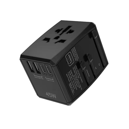 Punjač mreže Techsuit HHT905 Travel, 45W, 3A, 2 x USB-A - 2 x USB-C, Crni