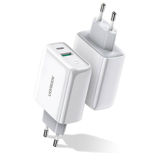 Punjač za mrežu UGREEN CD170, 36W, 3A, 1 x USB-A - 1 x USB-C, Bijeli