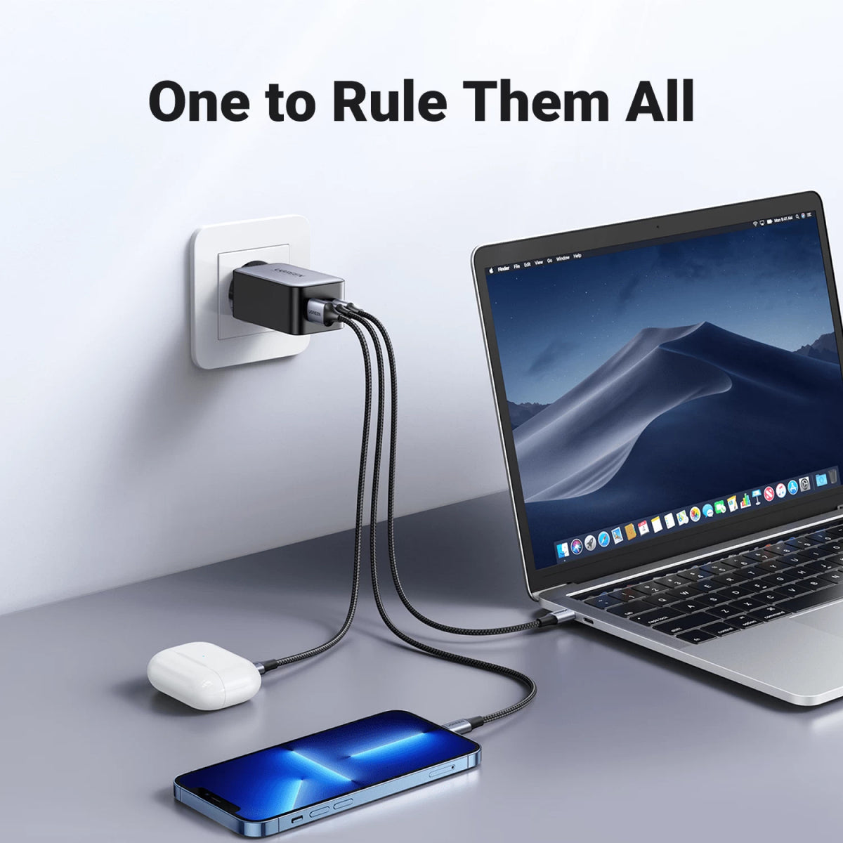 Punjač za mrežu UGREEN CD244 (10335), 65W, 3A, 1 x USB-A - 2 x USB-C, Siva