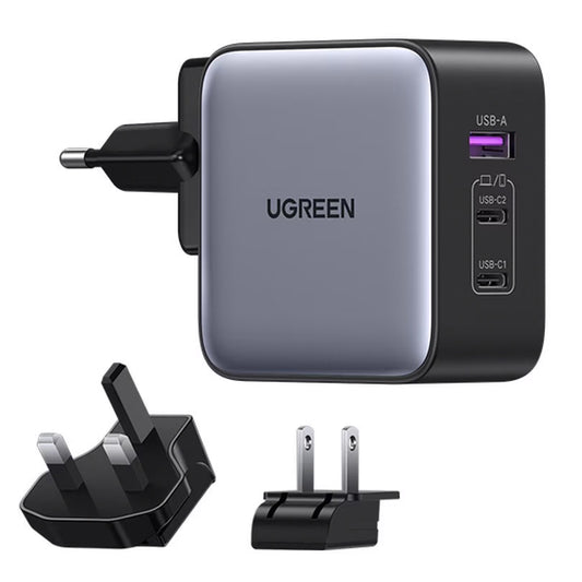 Punjač za mrežu UGREEN CD296, 65W, 5A, 1 x USB-A - 2 x USB-C, Sivi