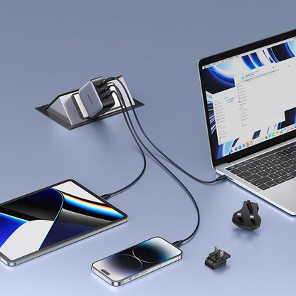 Punjač za mrežu UGREEN CD296, 65W, 5A, 1 x USB-A - 2 x USB-C, Sivi