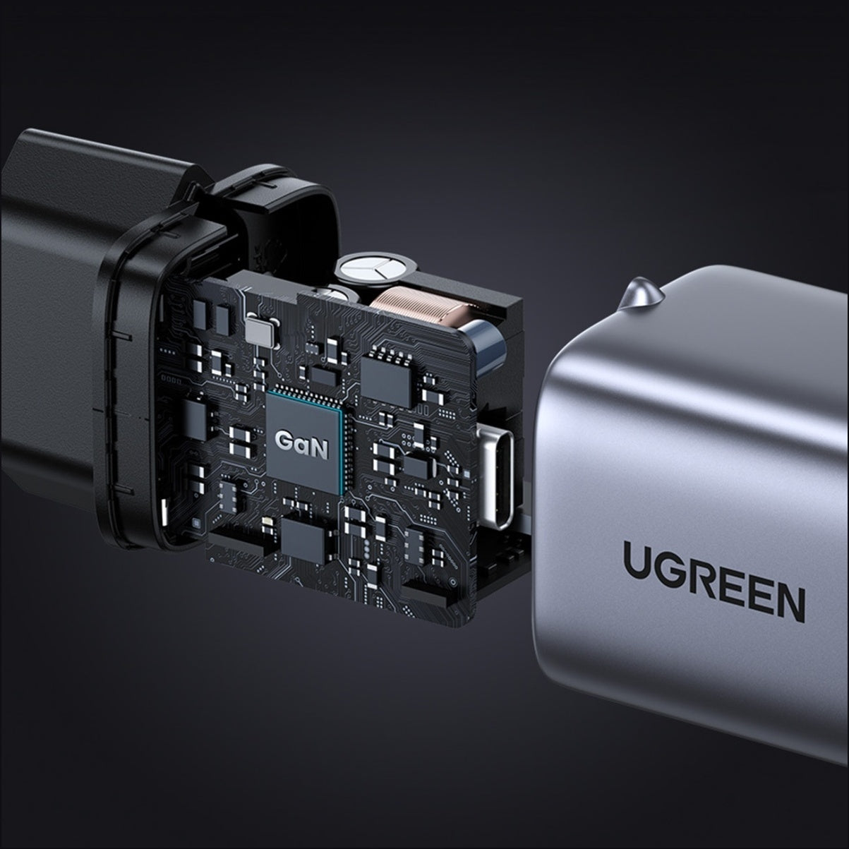 Network Charger UGREEN CD319, 30W, 3A, 1 x USB-C, Grey 