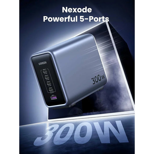 Charger Station UGREEN CD333 Nexode, 300W, 5A, 1 x USB-A - 4 x USB-C, Grey 