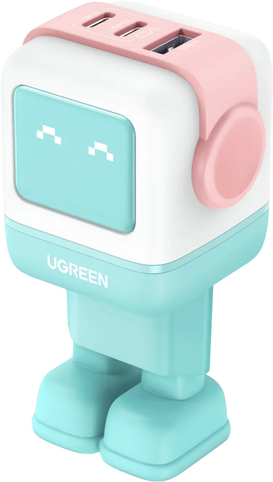 Punjač za mrežu UGREEN CD361 Uno, 65W, 3.25A, 1 x USB-A - 2 x USB-C, tirkizan