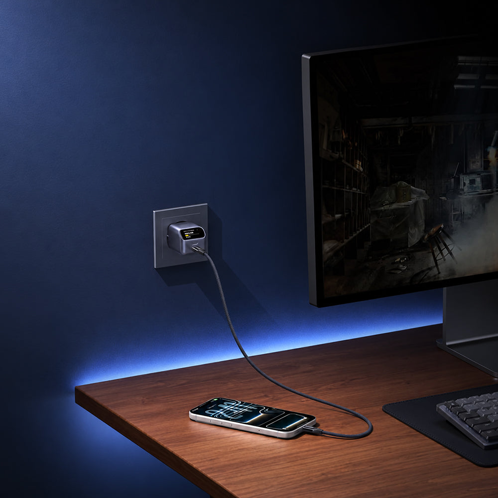 UGREEN Nexode Pro X740 (25419B) mrežni punjač sa ekranom, 45 W, 3 A, 1 x USB-C, sivi