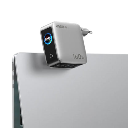 UGREEN Nexode Pro X774 (65637B) mrežni punjač sa ekranom, 160 W, 5 A, 1 x USB-A – 4 x USB-C, sivi