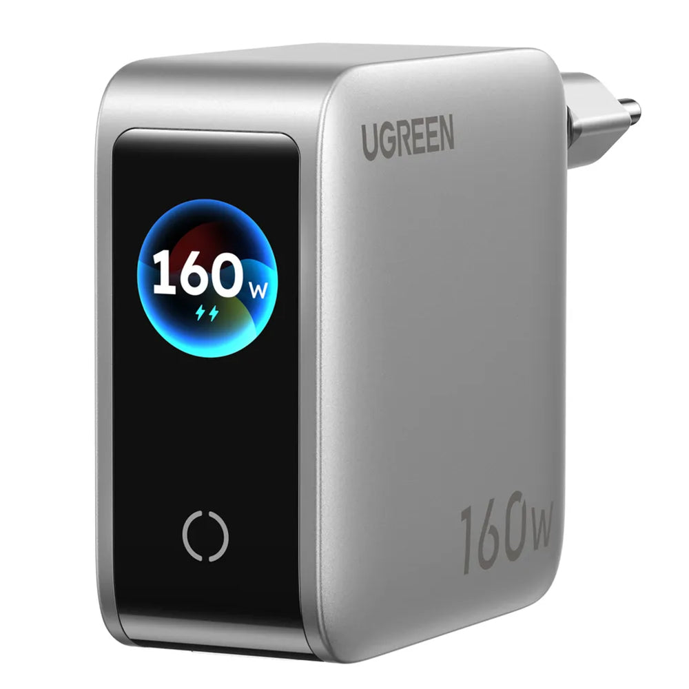 UGREEN Nexode Pro X774 (65637B) mrežni punjač sa ekranom, 160 W, 5 A, 1 x USB-A – 4 x USB-C, sivi