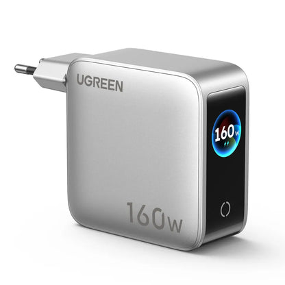 UGREEN Nexode Pro X774 (65637B) mrežni punjač sa ekranom, 160 W, 5 A, 1 x USB-A – 4 x USB-C, sivi