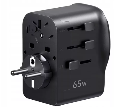 Punjač za mrežu UGREEN Travel S550 (55001), 65W, 3.25A, 1 x USB-A - 2 x USB-C, Crna