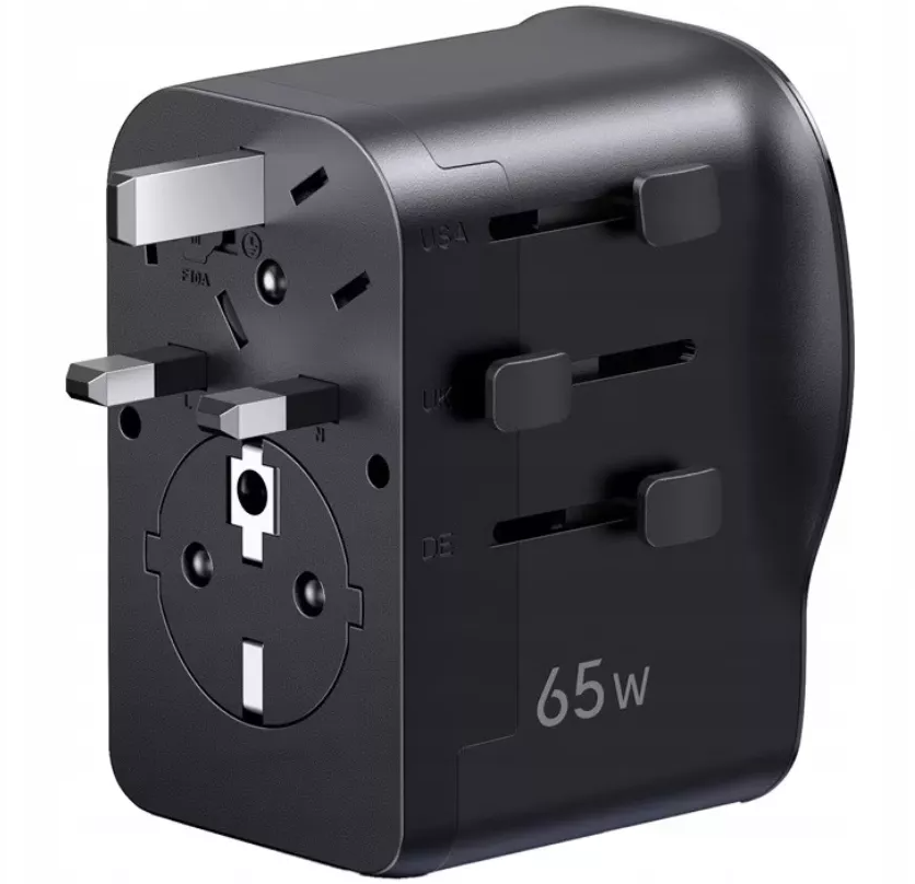 Punjač za mrežu UGREEN Travel S550 (55001), 65W, 3.25A, 1 x USB-A - 2 x USB-C, Crna