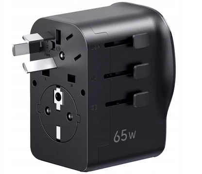 Punjač za mrežu UGREEN Travel S550 (55001), 65W, 3.25A, 1 x USB-A - 2 x USB-C, Crna