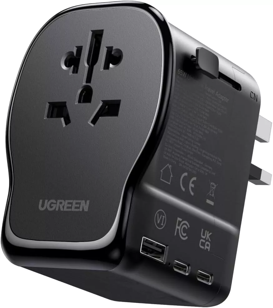 Punjač za mrežu UGREEN Travel S550 (55001), 65W, 3.25A, 1 x USB-A - 2 x USB-C, Crna