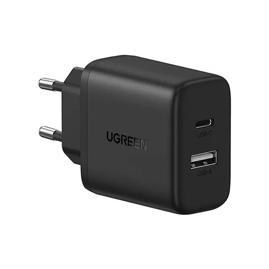 Punjač za mrežu UGREEN X227, 20W, 3A, 1 x USB-A - 1 x USB-C, Crni