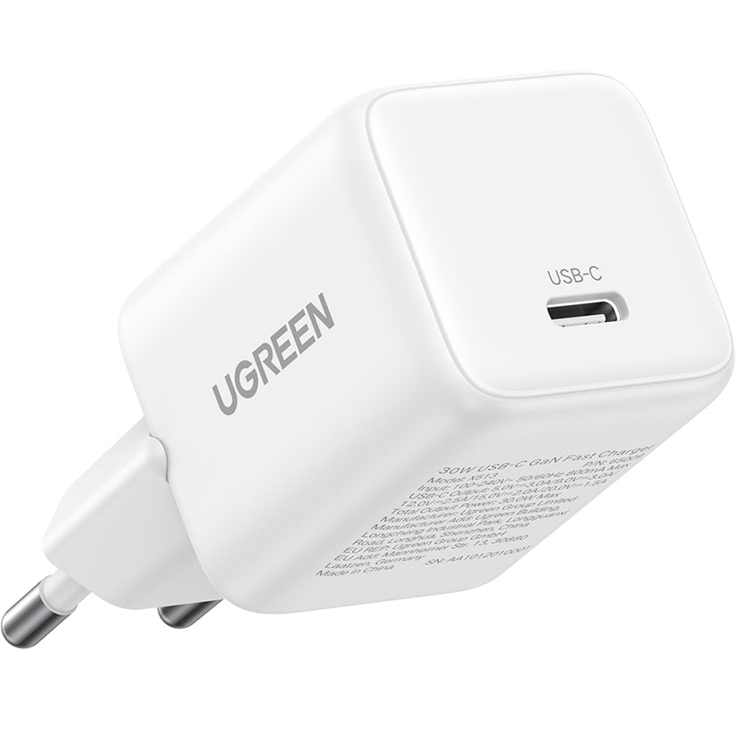 Punjač za mrežu UGREEN X513, 30W, 3A, 1 x USB-C, Beli