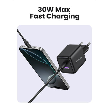 Punjač Mreže UGREEN X516, 30W, 3A, 1 x USB-A - 1 x USB-C, Beli
