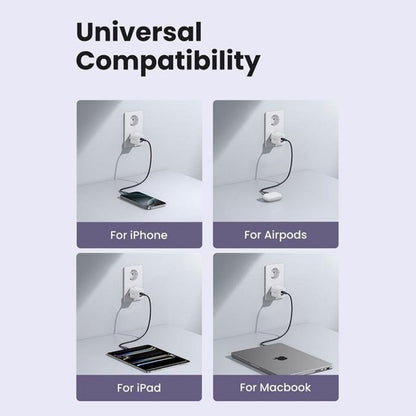 Punjač Mreže UGREEN X516, 30W, 3A, 1 x USB-A - 1 x USB-C, Beli