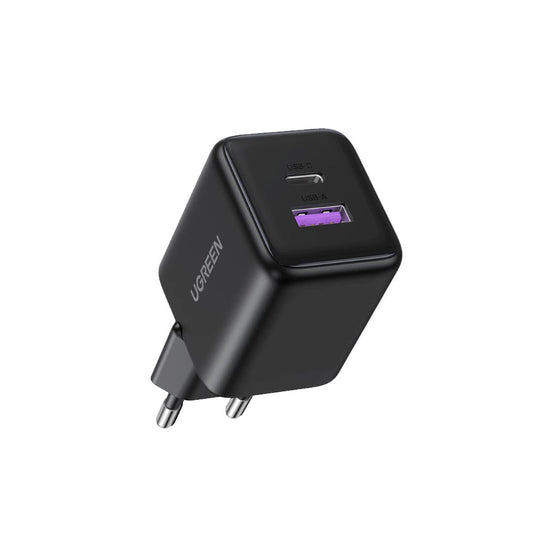 Punjač za mrežu UGREEN X516, 30W, 3A, 1 x USB-A - 1 x USB-C, Crni