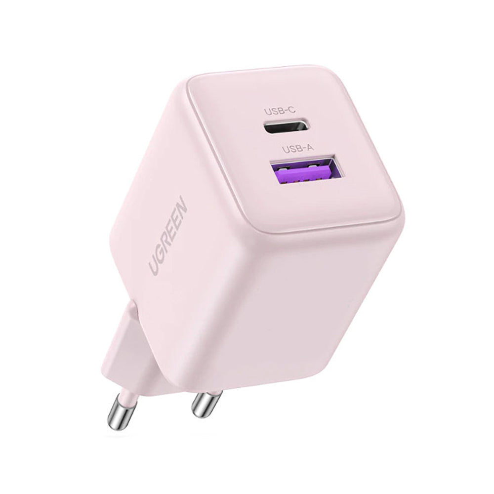 Punjač za mrežu UGREEN X516, 30W, 3A, 1 x USB-A - 1 x USB-C, Roze