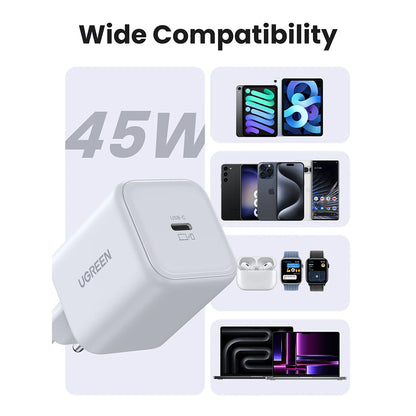 Mrežni punjač UGREEN X524 (65052), 45W, 3A, 1 x USB-C, Crni