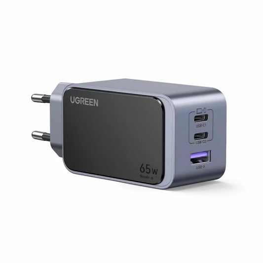 Network Charger UGREEN X553 Nexode Pro, 65W, 3A, 1 x USB-A - 2 x USB-C, Grey 