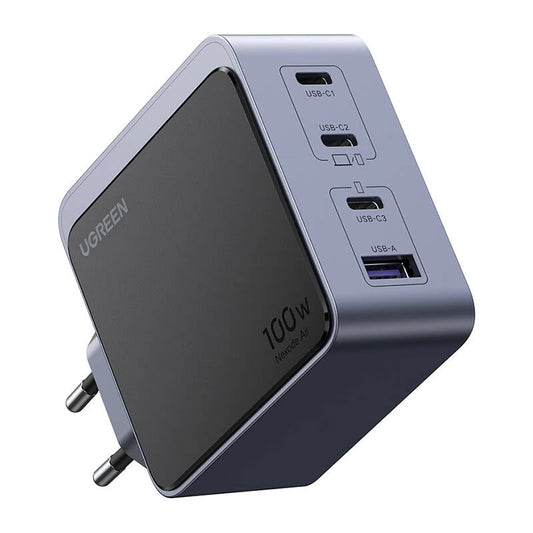 Network Charger UGREEN X565 Nexode Air, 100W, 5A, 1 x USB-A - 3 x USB-C, Grey 