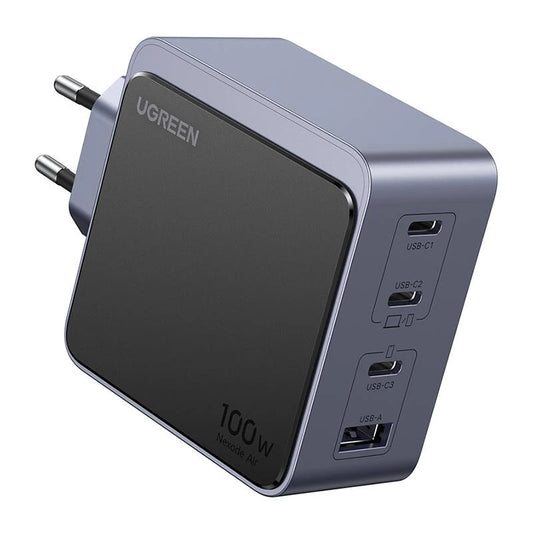 Network Charger UGREEN X565 Nexode Air, 100W, 5A, 1 x USB-A - 3 x USB-C, Grey 