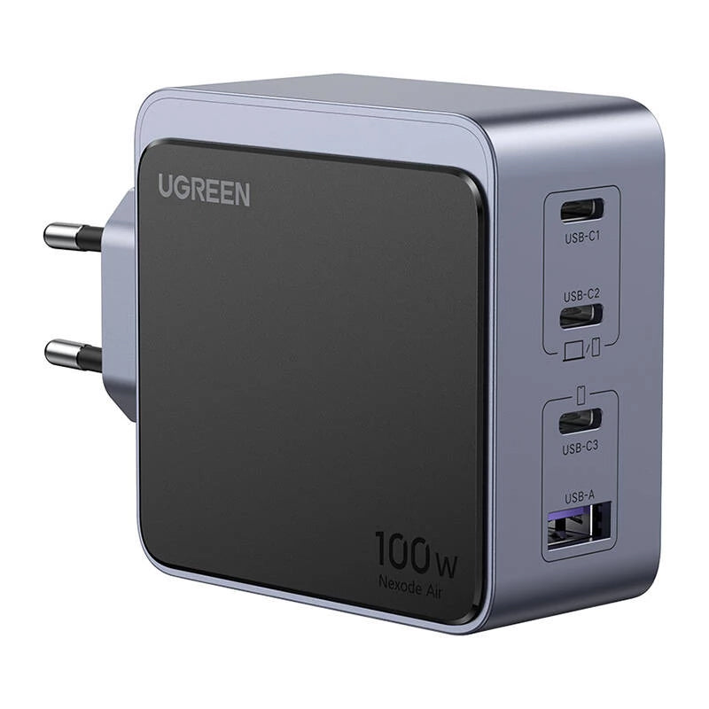 Network Charger UGREEN X565 Nexode Air, 100W, 5A, 1 x USB-A - 3 x USB-C, Grey 