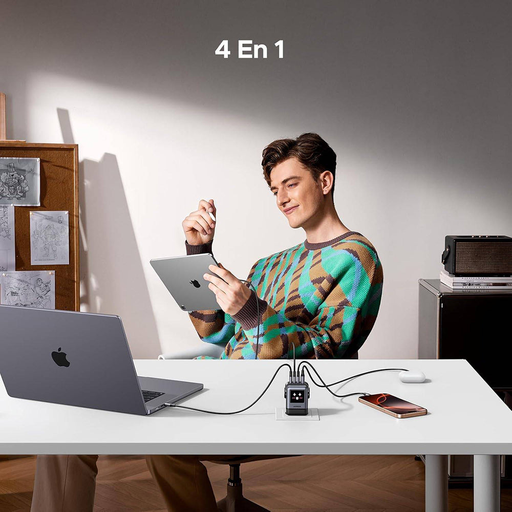 Punjač za mrežu UGREEN X688 Uno, 100W, 5A, 1 x USB-A - 3 x USB-C, Crni
