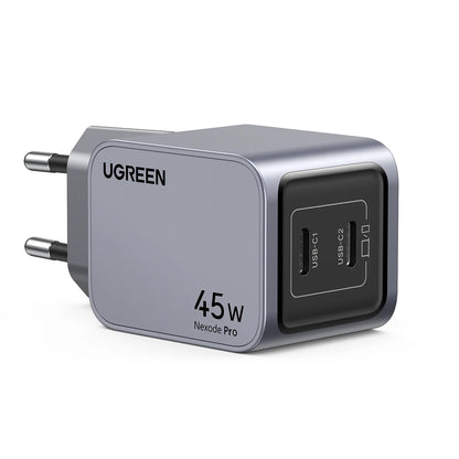 Network Charger UGREEN X707 Nexode Pro, 45W, 3A, 2 x USB-C, Grey 