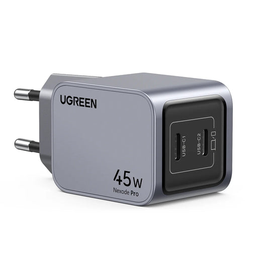 Network Charger UGREEN X707 Nexode Pro, 45W, 3A, 2 x USB-C, Grey 