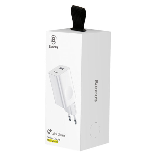 Punjač mreže Baseus, 24W, 3A, 1 x USB-A, Beli CCALL-BX02