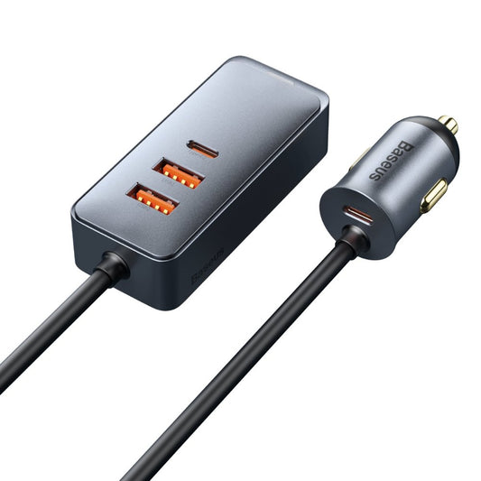 Baseus Share Together Car Charger, 120W, 3A, 2 x USB-A - 2 x USB-C, Grey CCBT-A0G