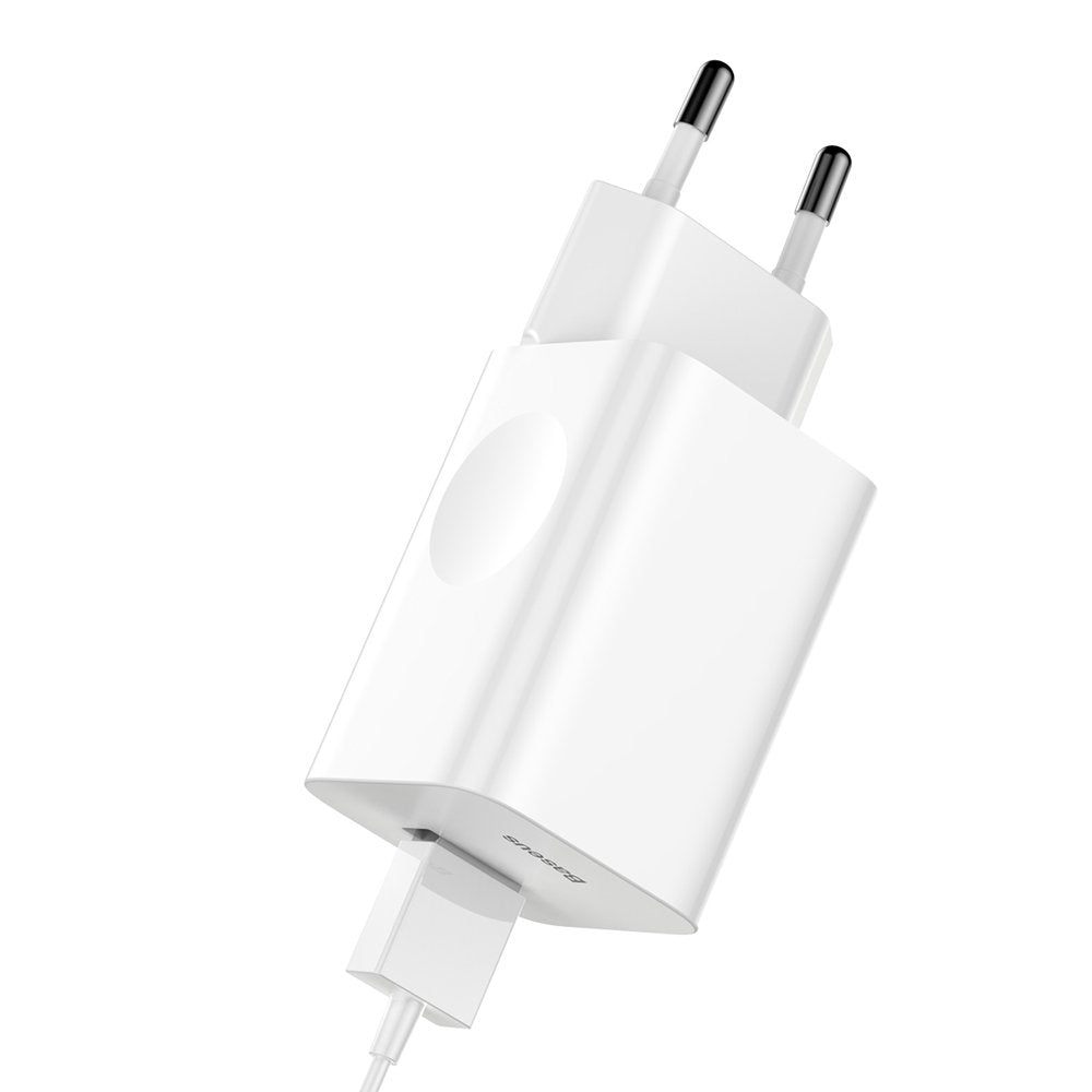 Punjač mreže Baseus, 24W, 3A, 1 x USB-A, Beli CCALL-BX02