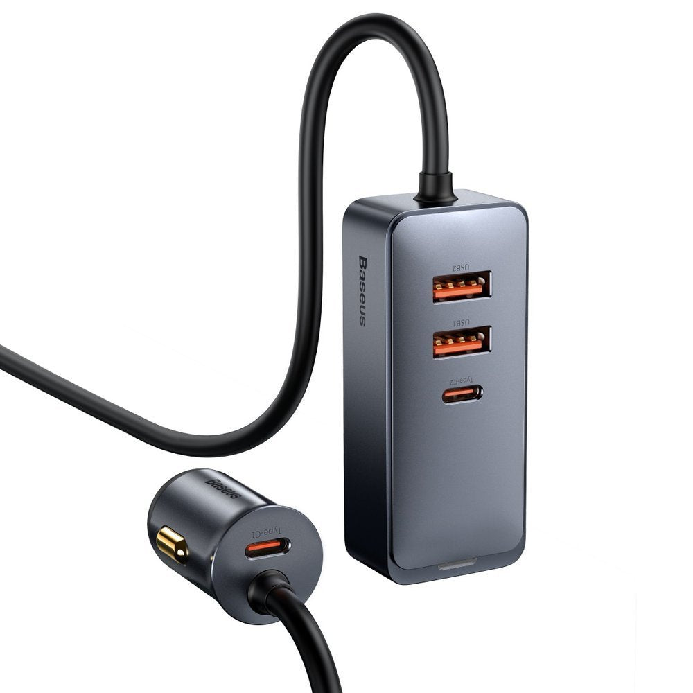 Baseus Share Together Car Charger, 120W, 3A, 2 x USB-A - 2 x USB-C, Grey CCBT-A0G