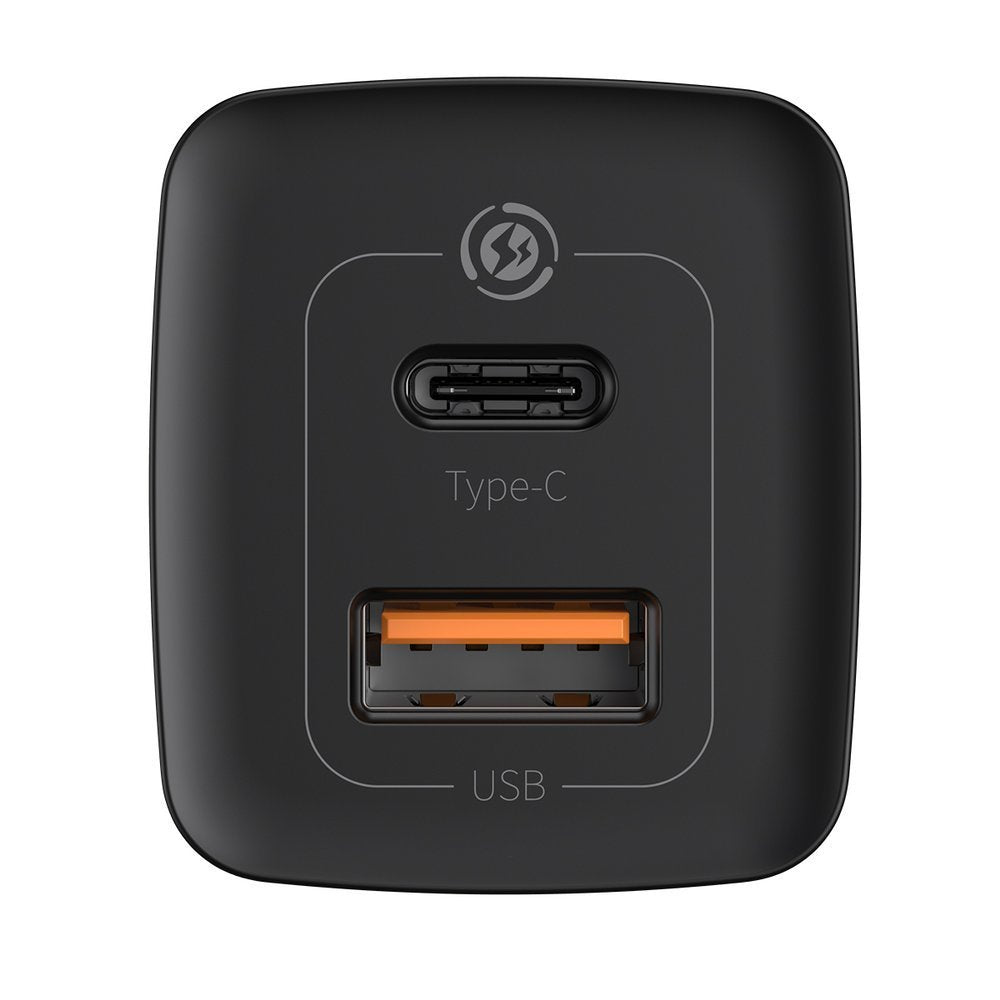 Punjač Baseus GaN2 Lite, 65W, 3A, 1 x USB-A - 1 x USB-C, Crni CCGAN2L-B01