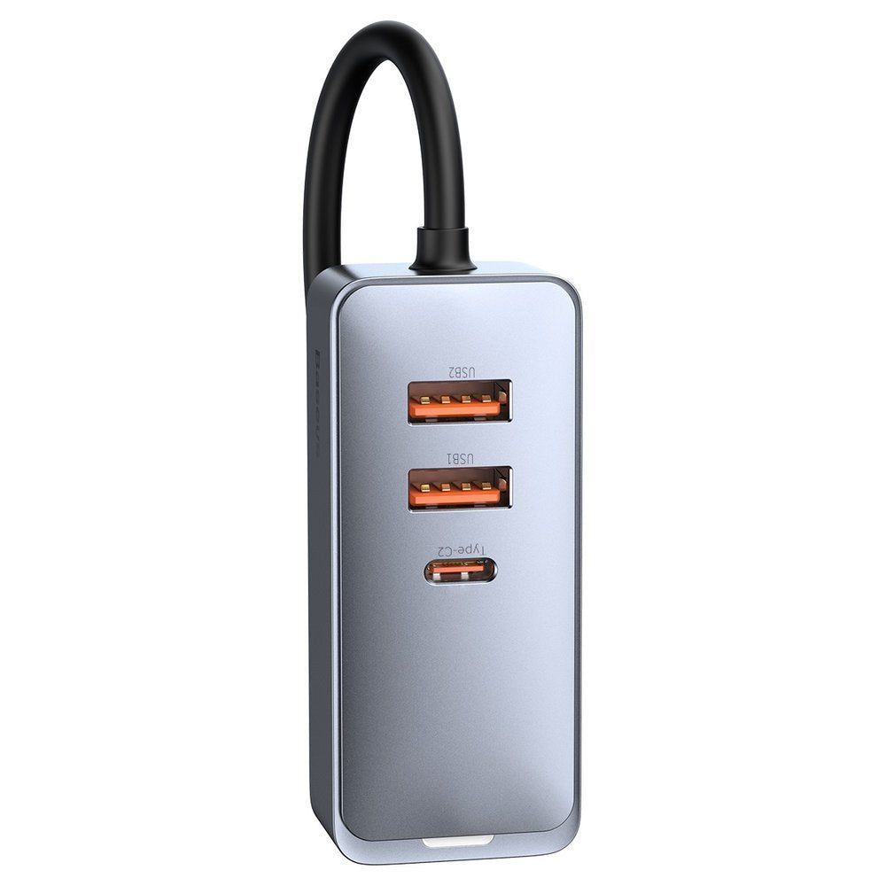 Baseus Share Together Car Charger, 120W, 3A, 2 x USB-A - 2 x USB-C, Grey CCBT-A0G