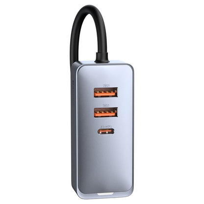 Baseus Share Together Car Charger, 120W, 3A, 2 x USB-A - 2 x USB-C, Grey CCBT-A0G