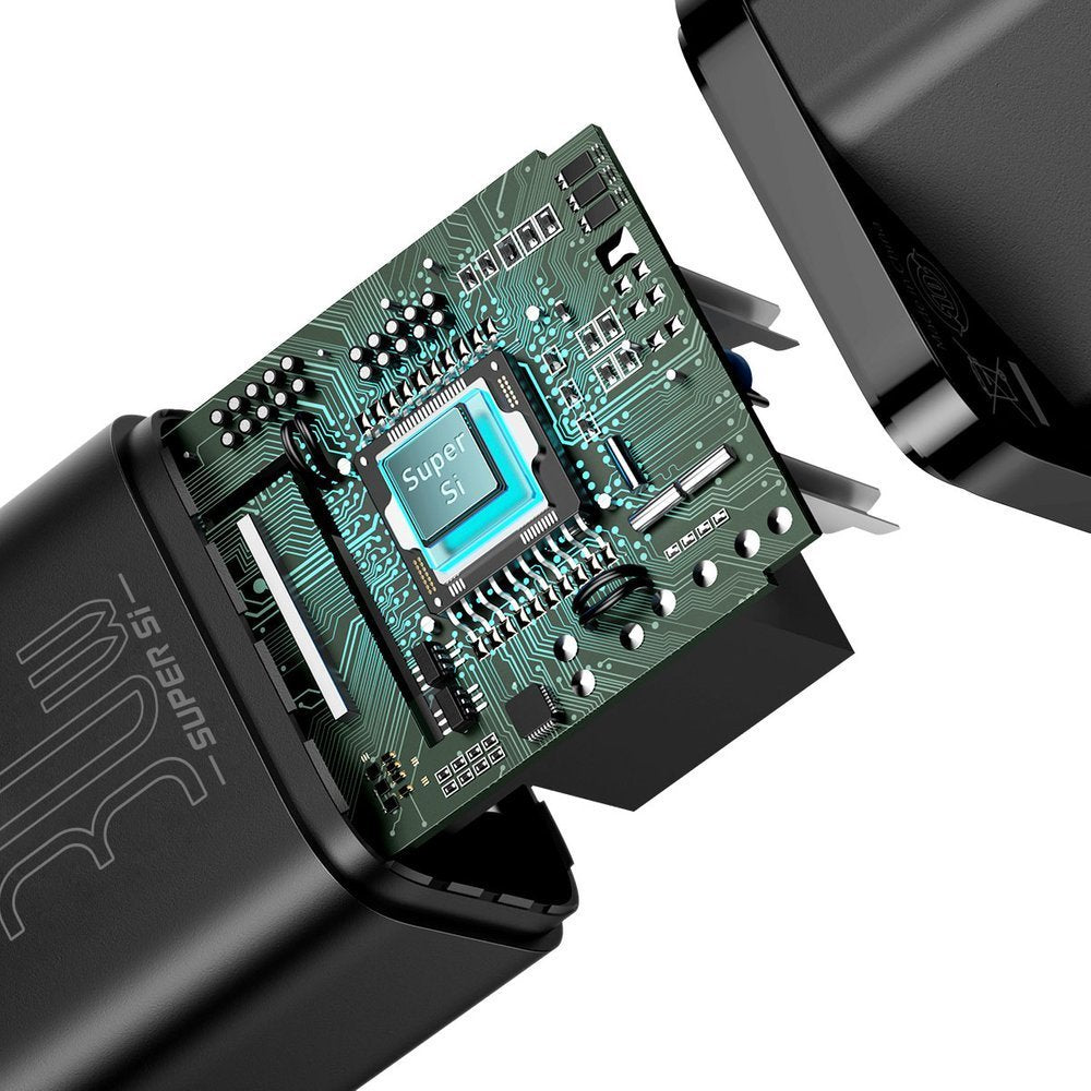 Punjač Baseus Super Si, 30W, 3A, 1 x USB-C, crni CCSUP-J01