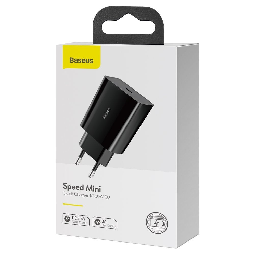 Mrežni punjač Baseus Speed, 20W, 3A, 1 x USB-C, Crni CCFS-SN01