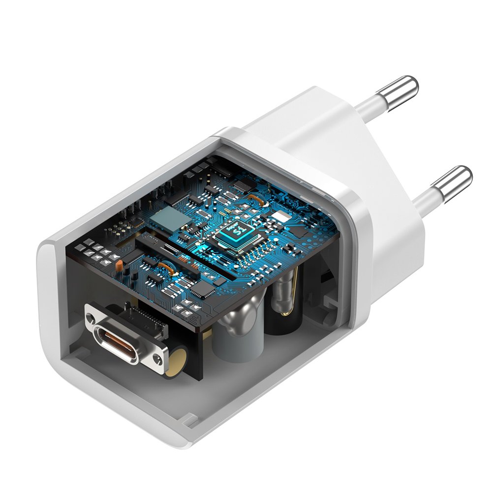 Punjač Baseus Super Si, 25W, 3A, 1 x USB-C, Bijeli CCSP020102