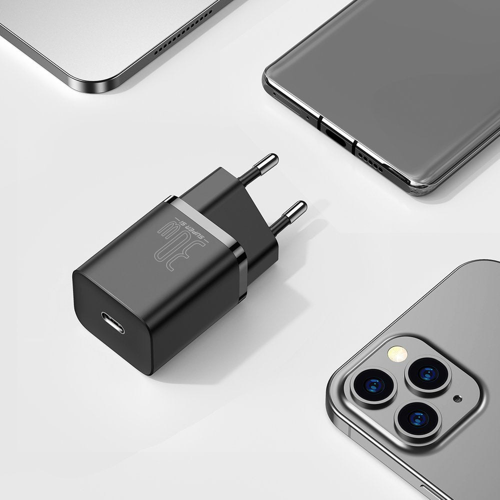 Punjač Baseus Super Si, 30W, 3A, 1 x USB-C, crni CCSUP-J01