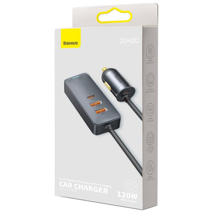 Baseus Share Together Car Charger, 120W, 3A, 2 x USB-A - 2 x USB-C, Grey CCBT-A0G