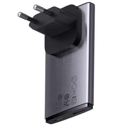 Punjač za mrežu sa USB-C kablom Baseus GaN5 Pro Ultra Slim, 65W, 3.25A, 1 x USB-C, Sivi CCGP150113