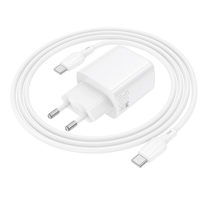 Punjač za mrežu sa USB-C kablom Borofone BN28 Fuente, 30W, 3A, 1 x USB-C, Beli